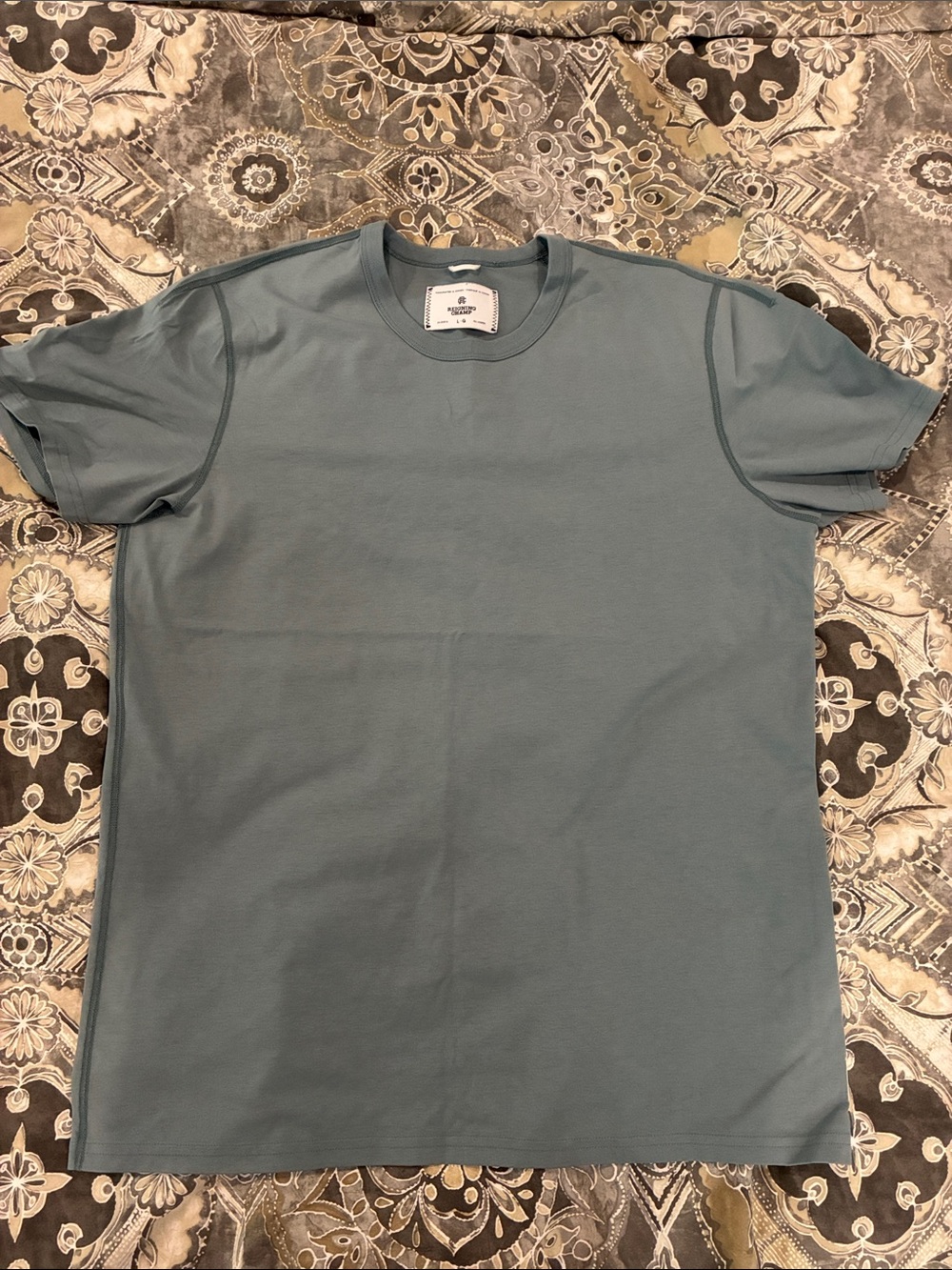Reigning Champ Copper Jersey Raglan Slim Fit T-Shirt in Blue